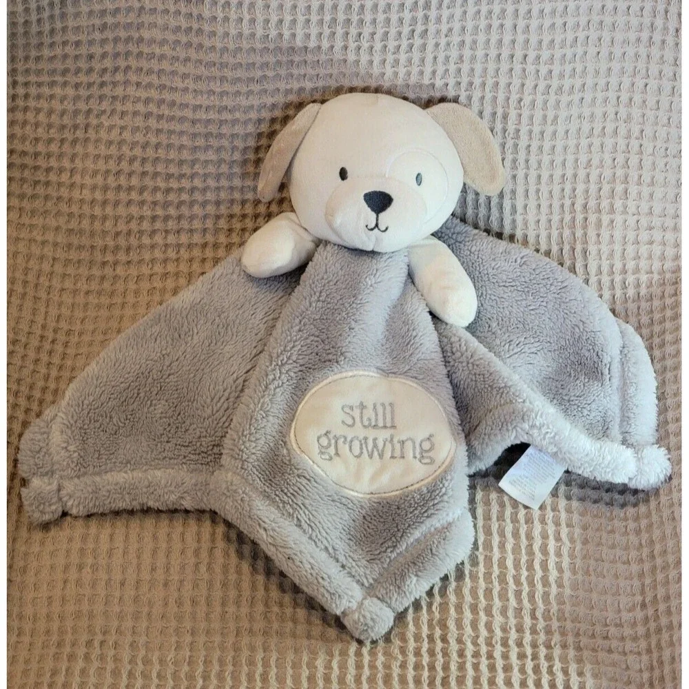 Baby Gear Tan Puppy Dog Still Growing Lovey Grey Soft Security Blanket